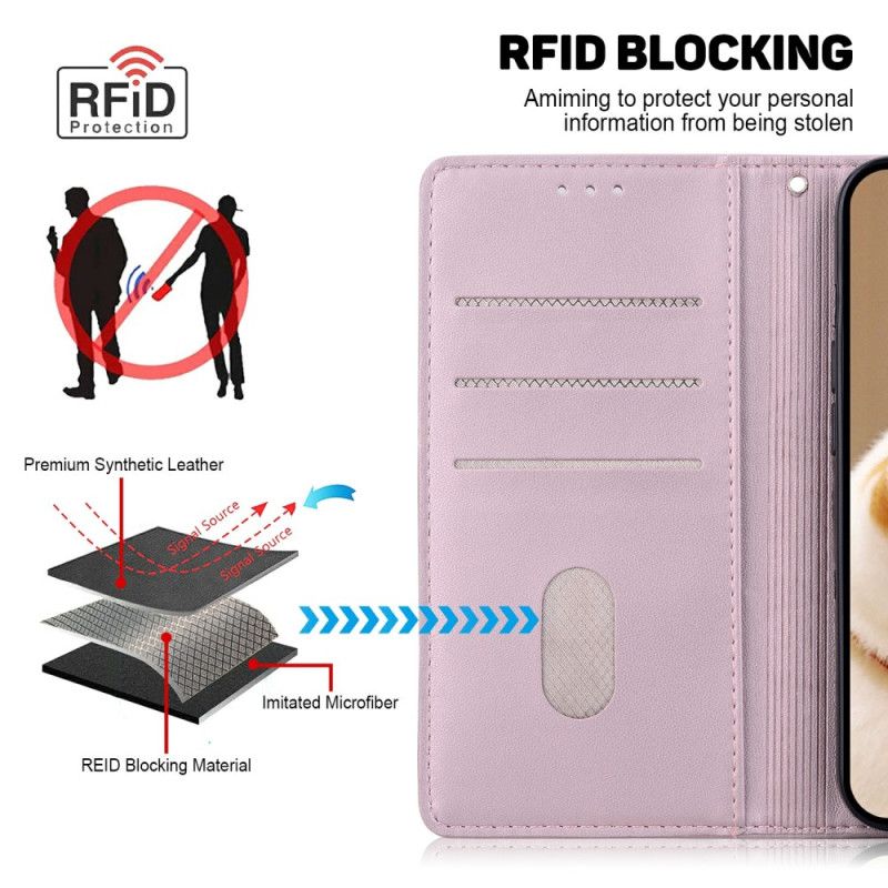 Læder Cover Xiaomi Redmi Note 15 5g Telefon Etui Rfid Blokering Og Killingmønster