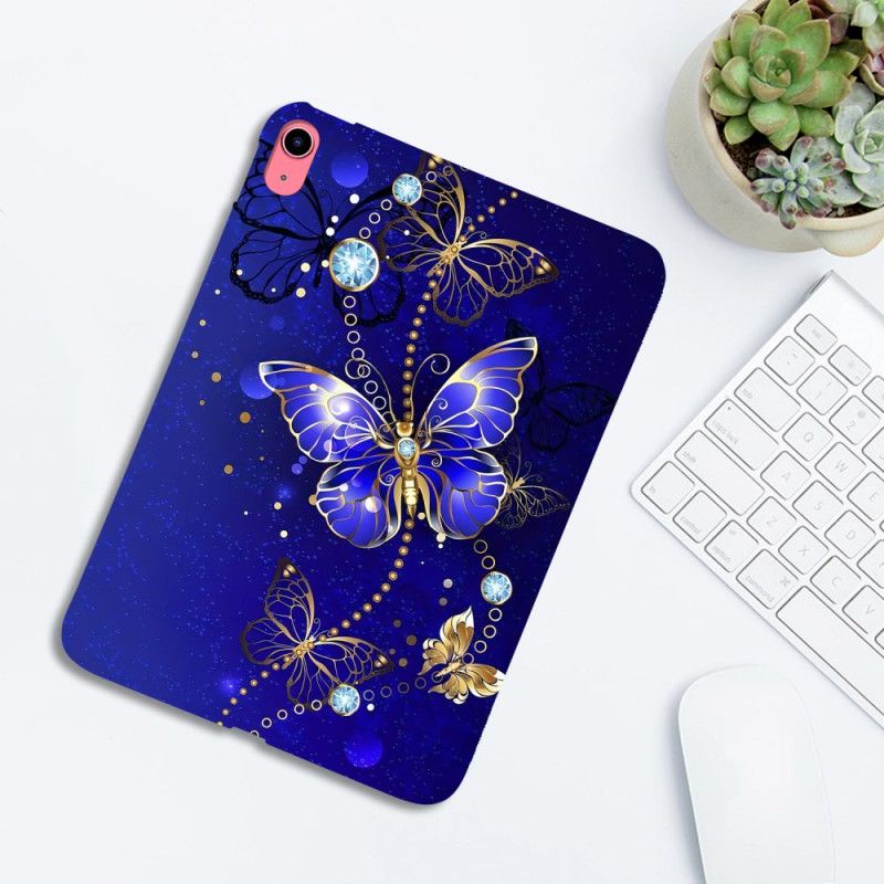 Cover iPad (2025) Blå Og Gyldne Sommerfugle
