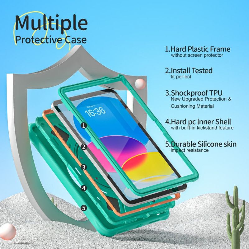 Cover iPad (2025) Børne Dinosaurrem Og Støtte