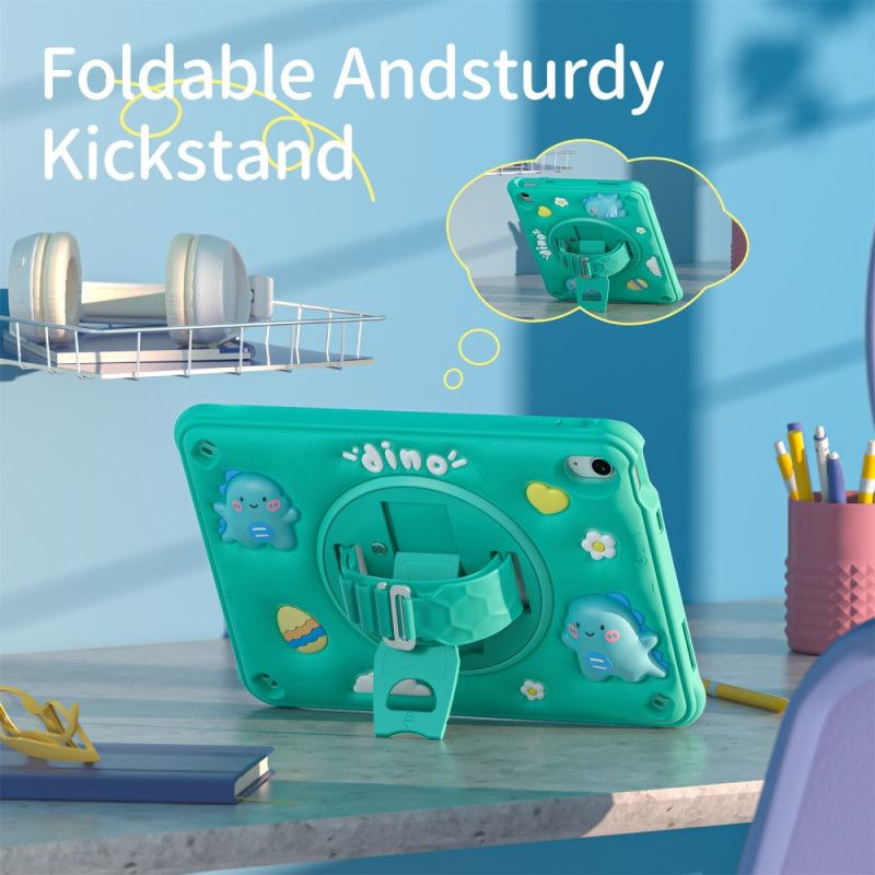 Cover iPad (2025) Håndtag Og Stativ Til Børnedinosaur