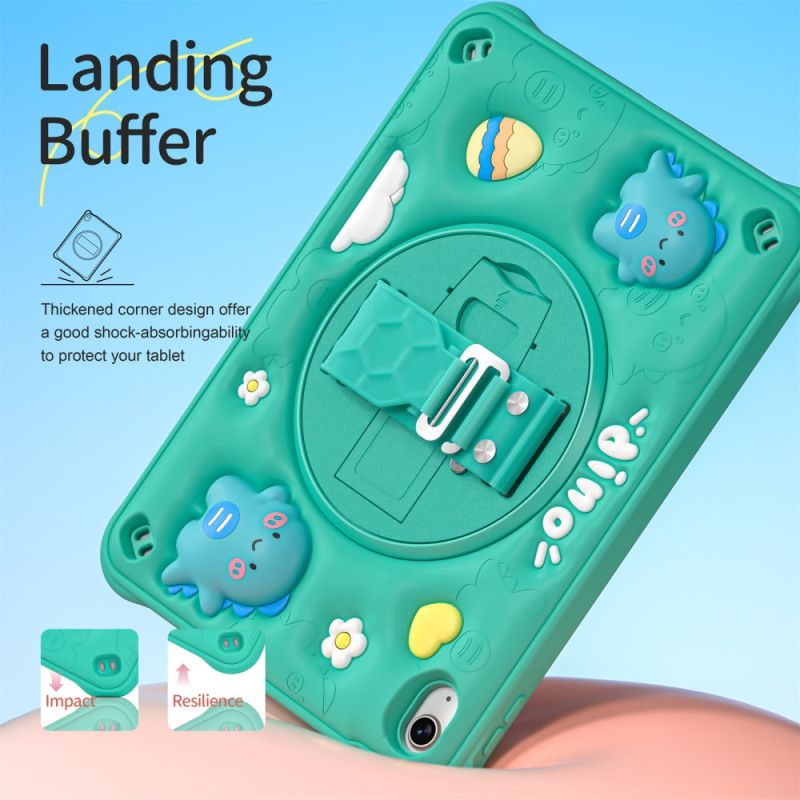 Cover iPad (2025) Håndtag Og Stativ Til Børnedinosaur