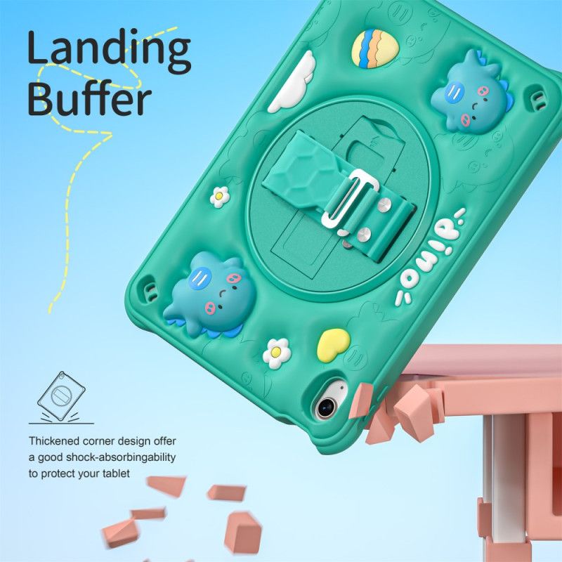 Cover iPad (2025) Håndtag Og Stativ Til Børnedinosaur