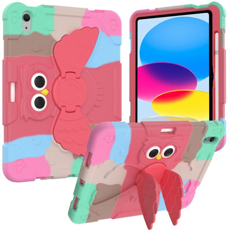 Cover iPad (2025) Roterende Stativ Med Sommerfuglemotiv Og Farvet Farve Til Børn