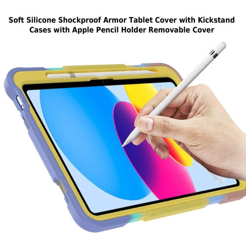 Cover iPad (2025) Roterende Stativ Med Sommerfuglemotiv Og Farvet Farve Til Børn