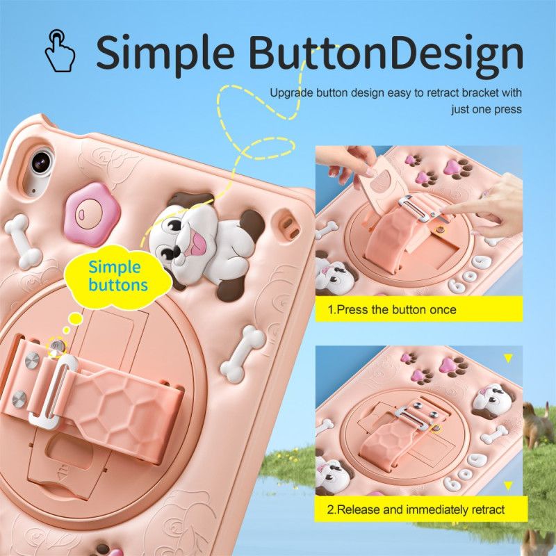 Cover iPad (2025) Skulderrem Og Stativ Til Børnehund