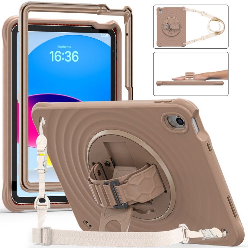 Cover iPad (2025) Telefon Etui 360-graders Roterende Holder Og Skulderrem
