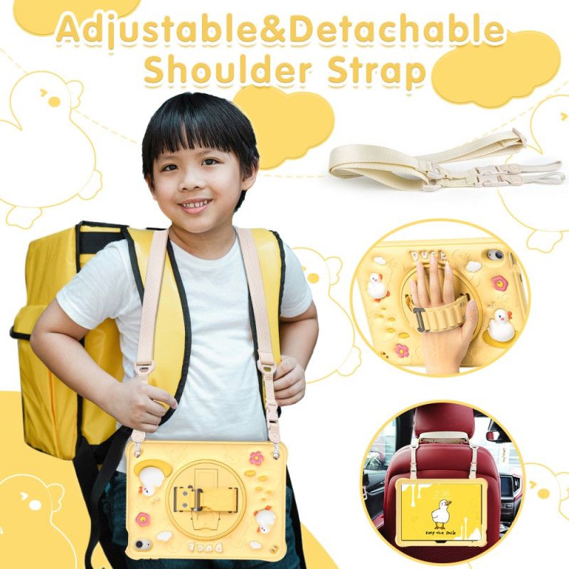 Cover iPad (2025) Telefon Etui Stativ Og Skulderrem Til Børneande