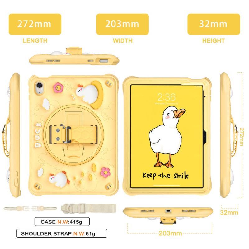 Cover iPad (2025) Telefon Etui Stativ Og Skulderrem Til Børneande
