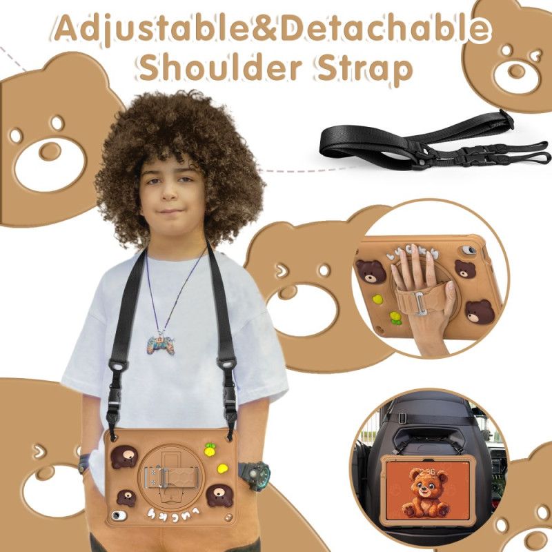 Cover Til iPad (2025) Børnebjørne-rem Og Skulderrem