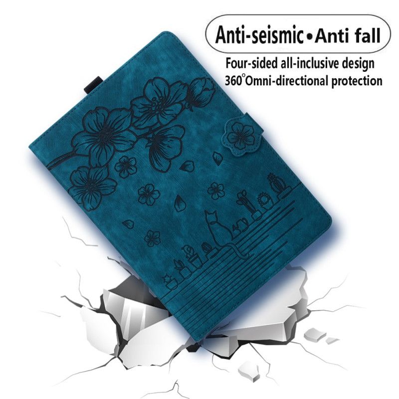 Flip Cover iPad (2025) Kirsebærblomst Og Katte