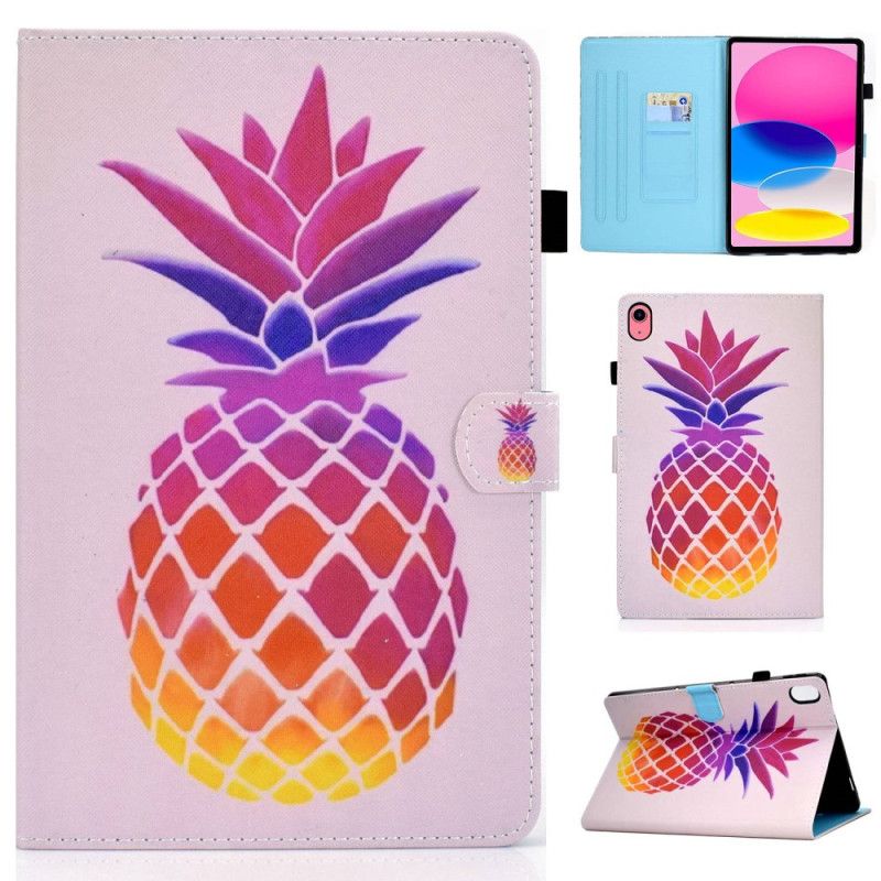 Læder Cover iPad (2025) Farverig Ananas
