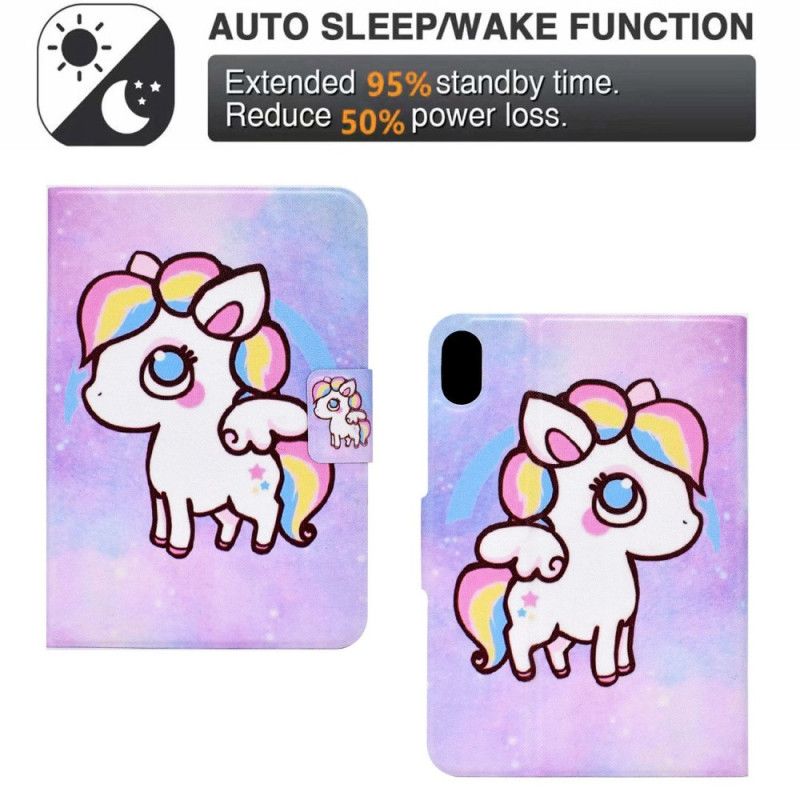 Læder Cover iPad (2025) Tegning Af Enhjørning