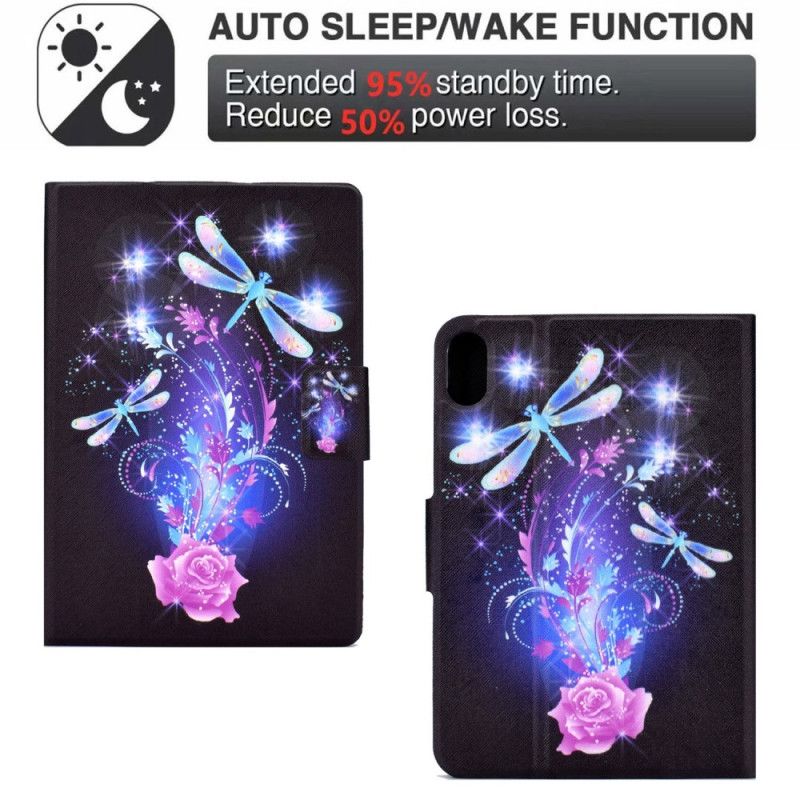 Læder Cover iPad (2025) Telefon Etui Sommerfugleeventyr