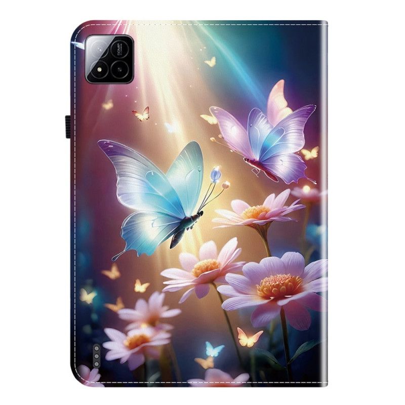 Læder Cover Xiaomi Pad 7 / 7 Pro Telefon Etui Lysende Sommerfugle
