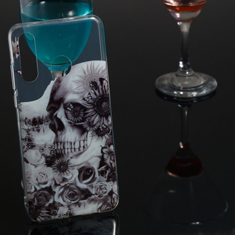 Cover for Huawei P30 Lite Gennemsigtig Blomstret Kranium