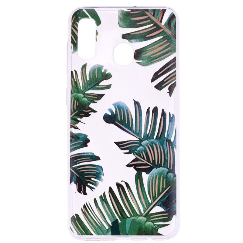 Cover Huawei P30 Lite Gennemsigtige Grønne Blade