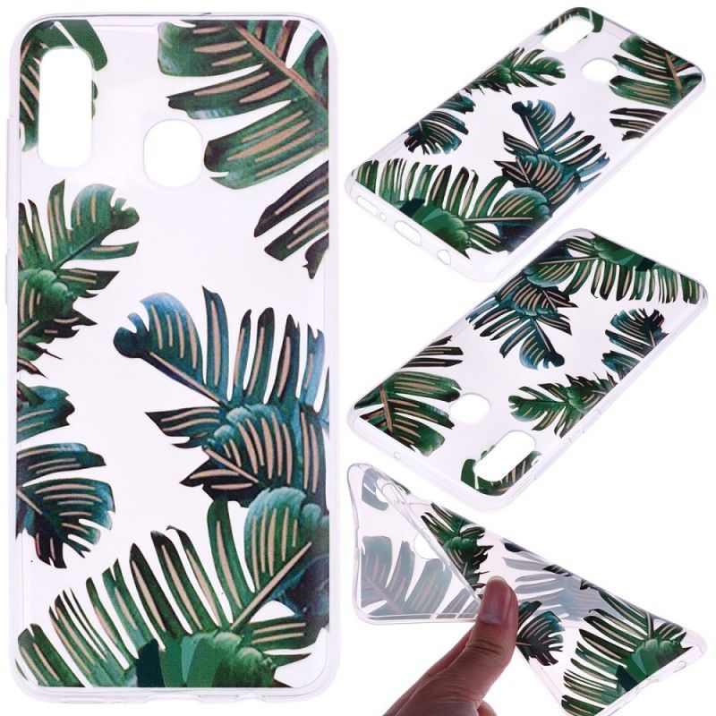 Cover Huawei P30 Lite Gennemsigtige Grønne Blade