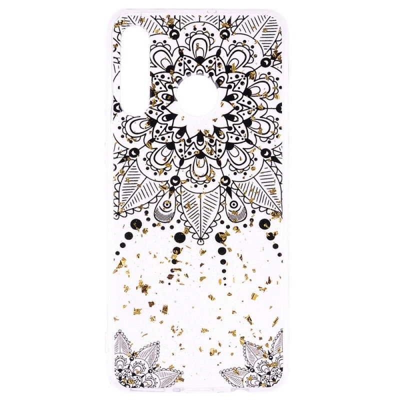 Cover Huawei P30 Lite Mobilcover Gennemsigtig Grå Mandala