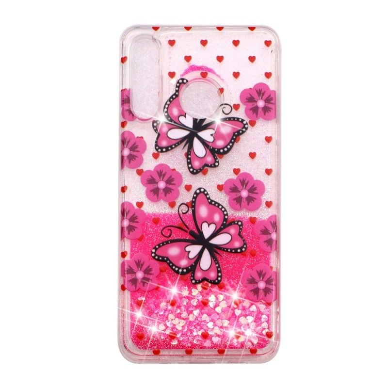 Cover Huawei P30 Lite Mobilcover Glitter Sommerfugle
