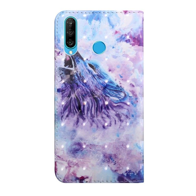 Flip Cover Huawei P30 Lite Mobilcover Akvarelulv