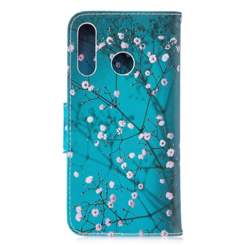 Flip Cover Læder for Huawei P30 Lite Blomstrende Træ