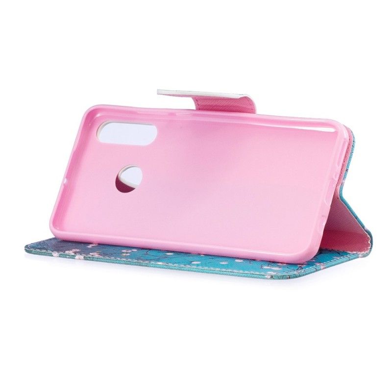 Flip Cover Læder for Huawei P30 Lite Blomstrende Træ