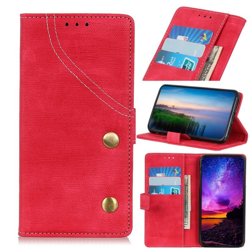 Flip Cover Læder for Huawei P30 Lite Rød Knapjeans