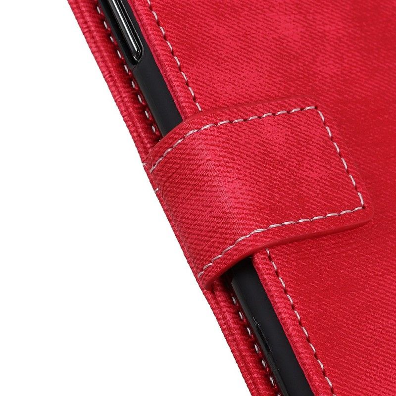Flip Cover Læder for Huawei P30 Lite Rød Knapjeans