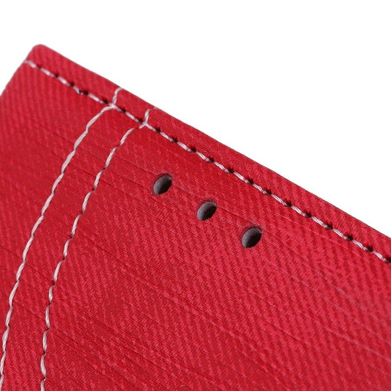 Flip Cover Læder for Huawei P30 Lite Rød Knapjeans