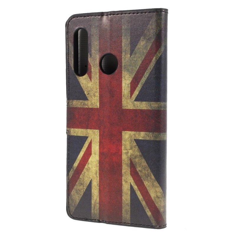 Flip Cover Læder Huawei P30 Lite Englands Flag