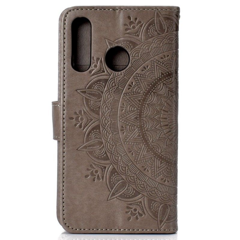 Flip Cover Læder Huawei P30 Lite Grå Solmandala Original