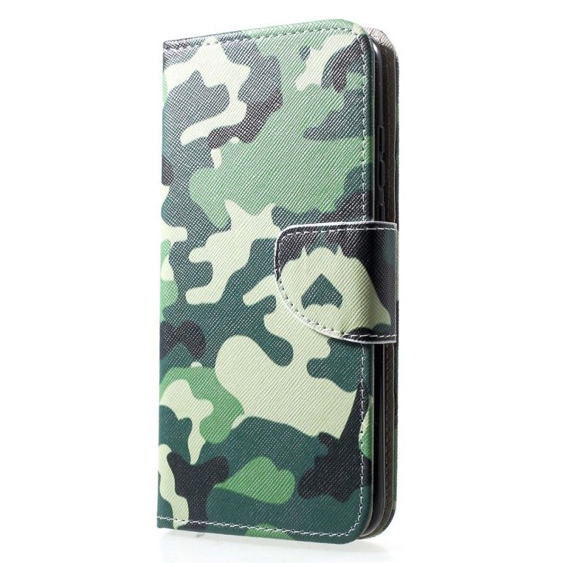 Flip Cover Læder Huawei P30 Lite Militær Camouflage