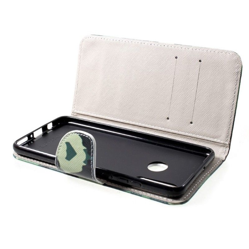 Flip Cover Læder Huawei P30 Lite Militær Camouflage