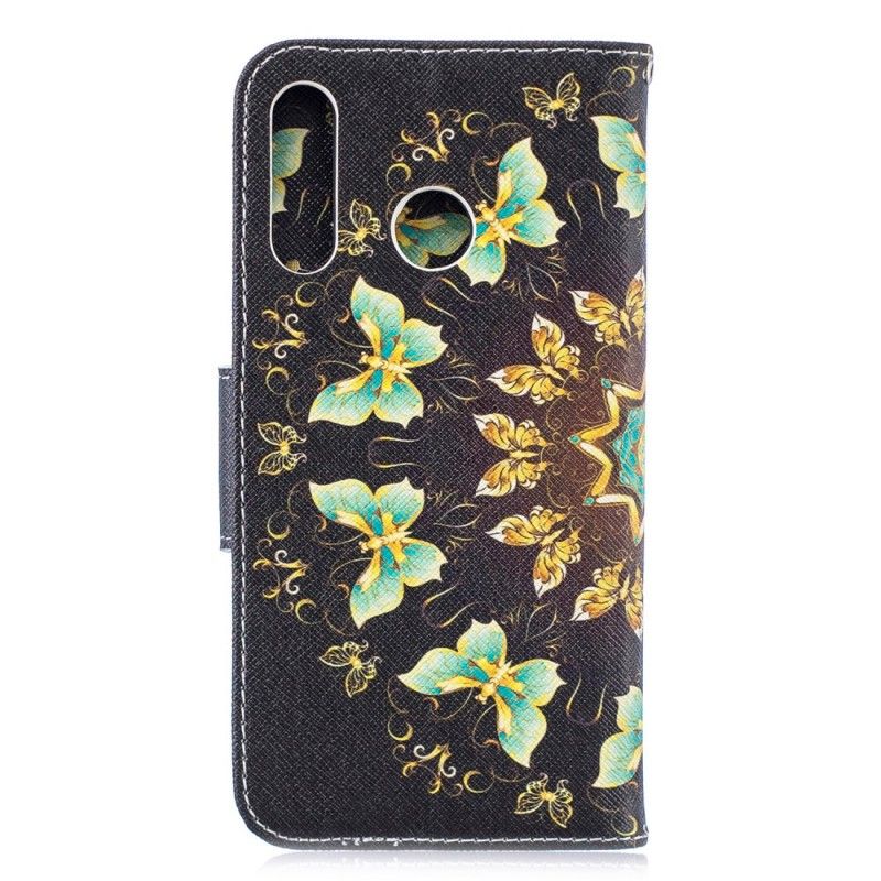 Flip Cover Læder Huawei P30 Lite Sommerfuglemandala