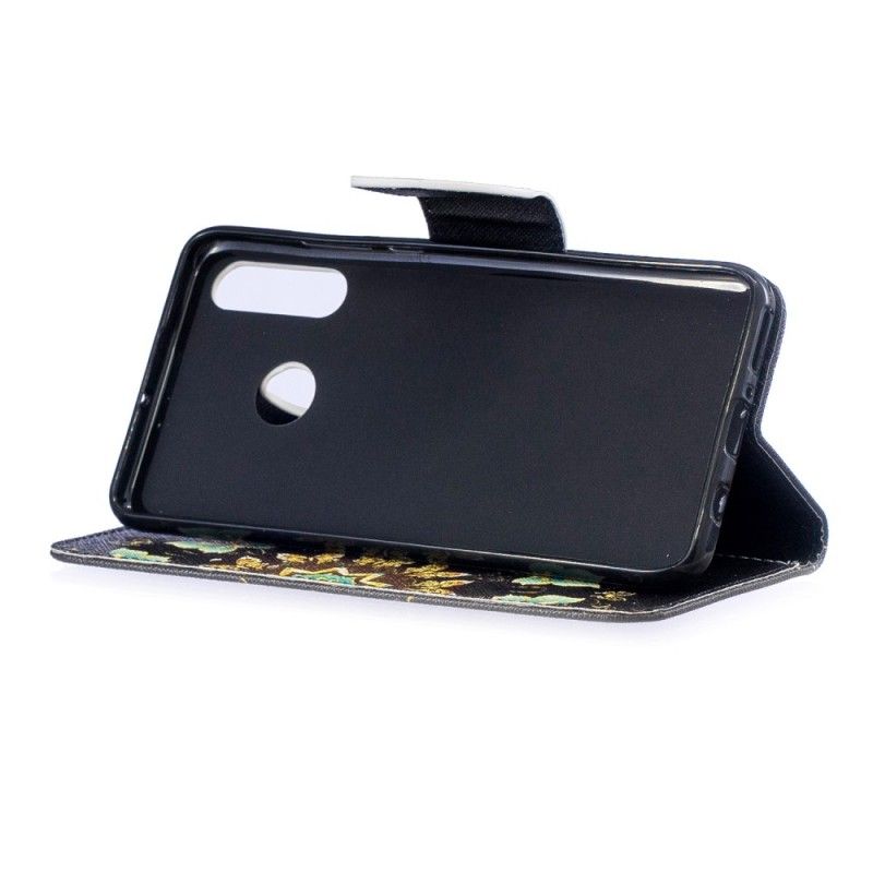 Flip Cover Læder Huawei P30 Lite Sommerfuglemandala
