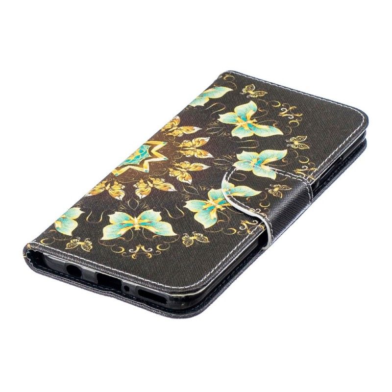 Flip Cover Læder Huawei P30 Lite Sommerfuglemandala