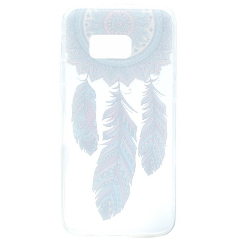 Cover for Samsung Galaxy S7 Gennemsigtig Fangst Drømmer Blå Fjer