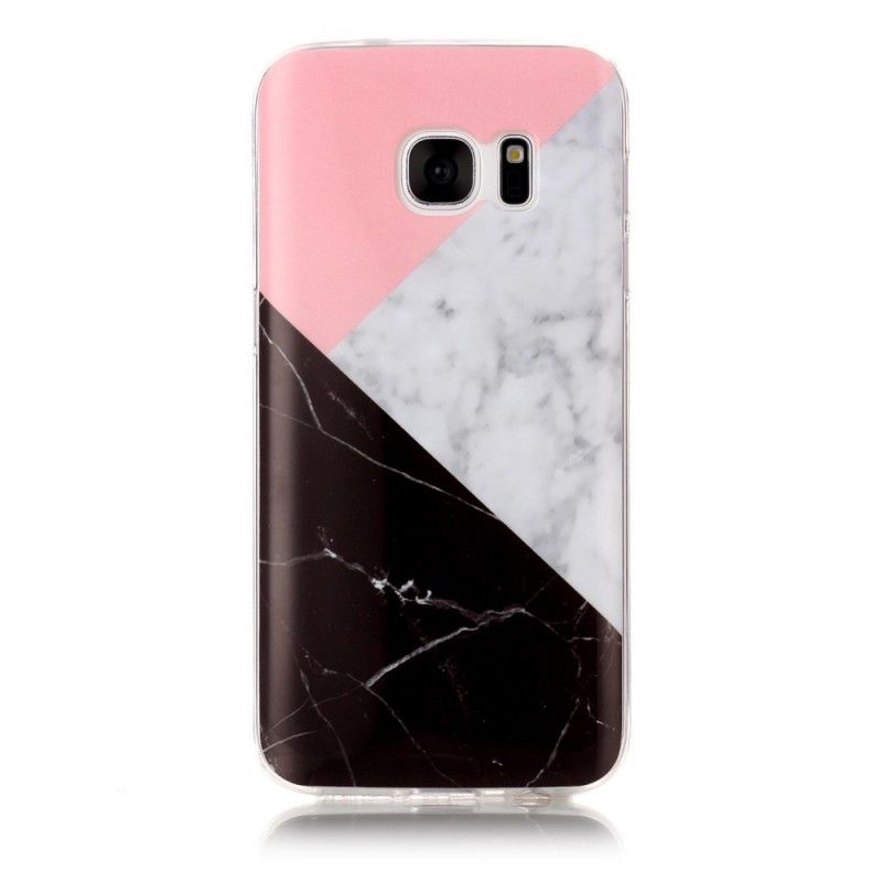 Cover Samsung Galaxy S7 Mobilcover Geometrisk Marmoreffekt
