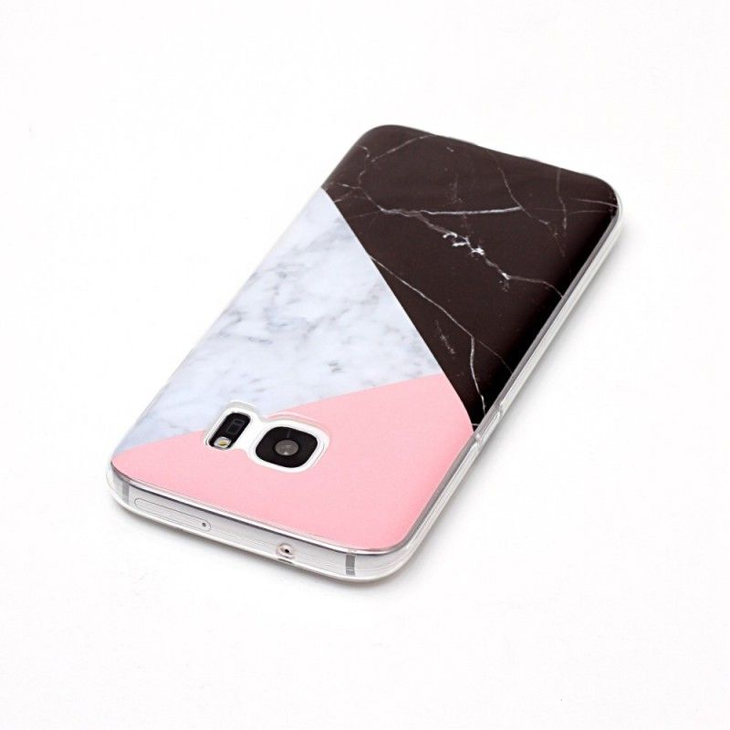 Cover Samsung Galaxy S7 Mobilcover Geometrisk Marmoreffekt