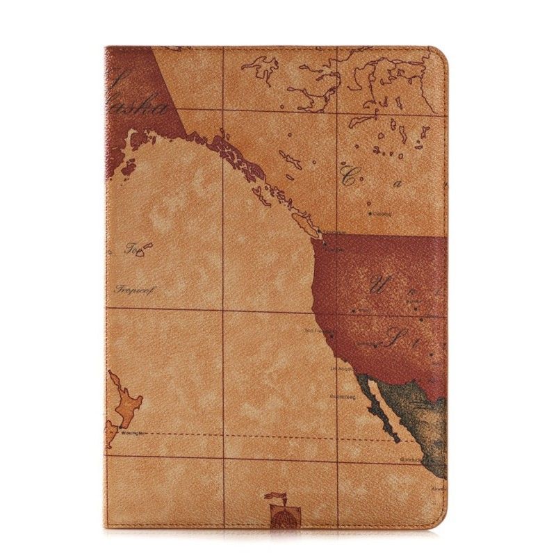 Flip Cover iPad Air / Air 2 Brun Verdenskort
