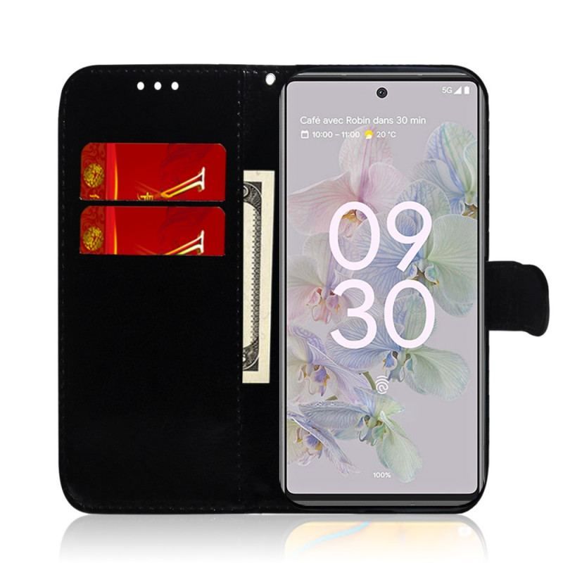 Flip Cover Google Pixel 6A Spejlcover I Imiteret Læder