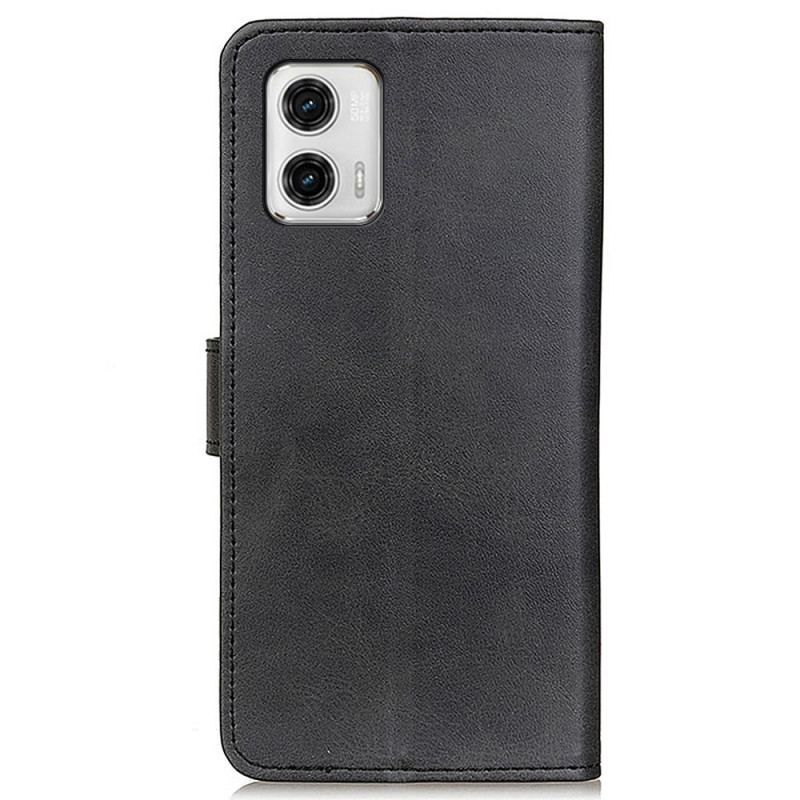 Flip Cover Moto G73 5G Mat Imiteret Læder