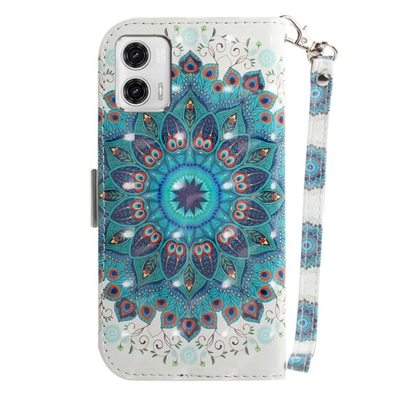 Flip Cover Moto G73 5G Med Snor Strappy Mandala