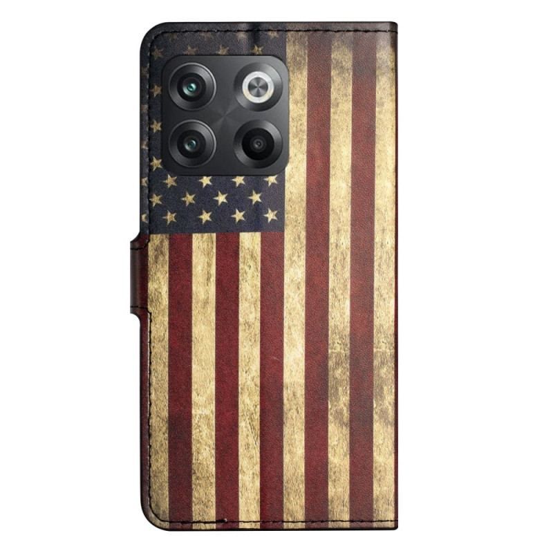 Flip Cover OnePlus 10T 5G Vintage Amerikansk Flag