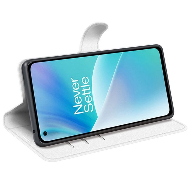 Flip Cover OnePlus Nord 2T 5G Klassisk Litchi Imiteret Læder