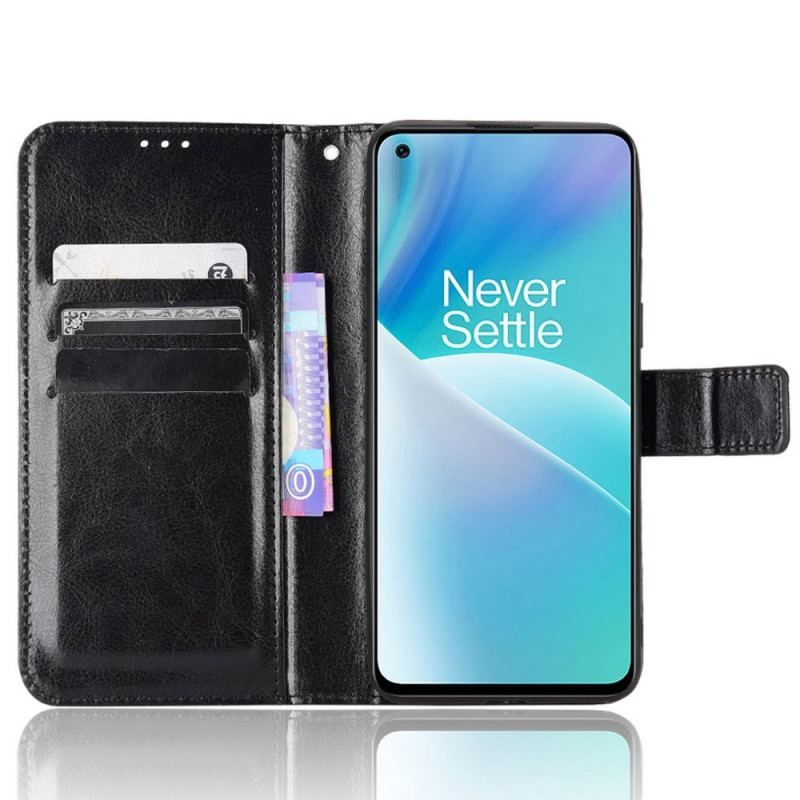 Flip Cover OnePlus Nord 2T 5G Med Snor Prangende Imiteret Læder Med Rem
