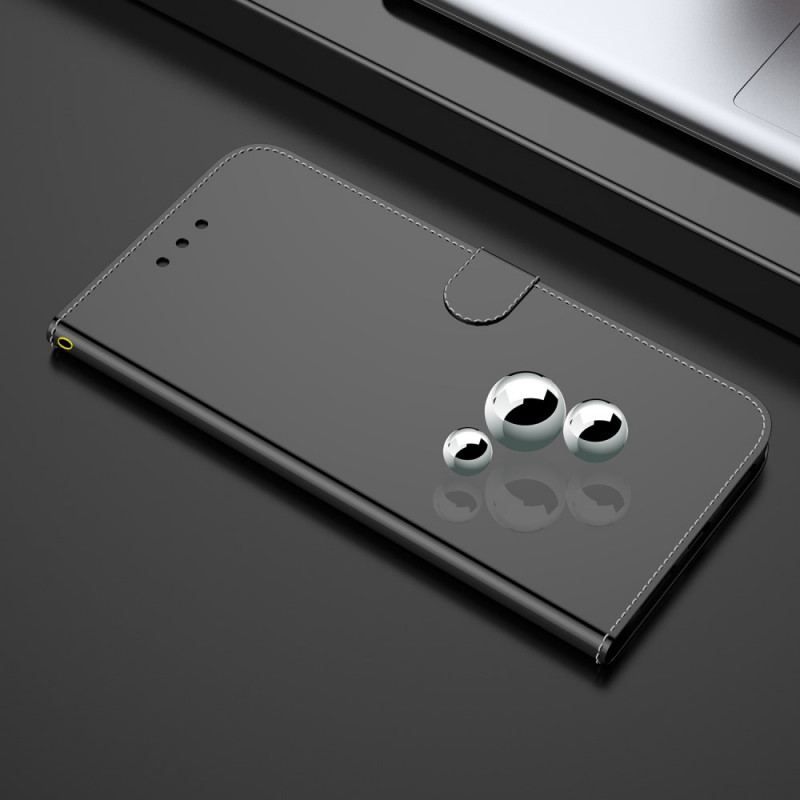Flip Cover Oppo Find X3 Lite Spejlcover I Imiteret Læder