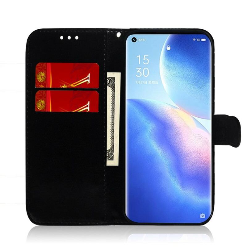 Flip Cover Oppo Find X3 Neo Spejlcover I Imiteret Læder