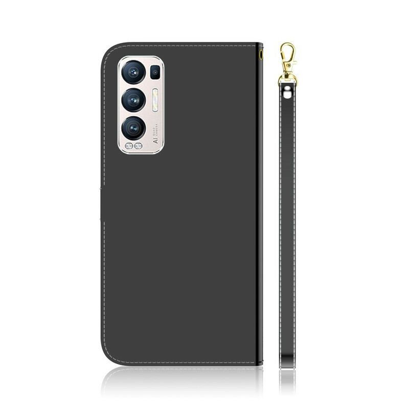 Flip Cover Oppo Find X3 Neo Spejlcover I Imiteret Læder