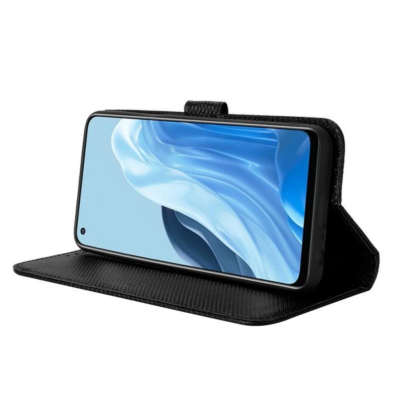 Flip Cover Oppo Find X5 Lite Med Snor Stilfuldt Strappy Imiteret Læder